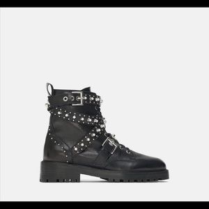 Zara Jewel Studded Combat Boots